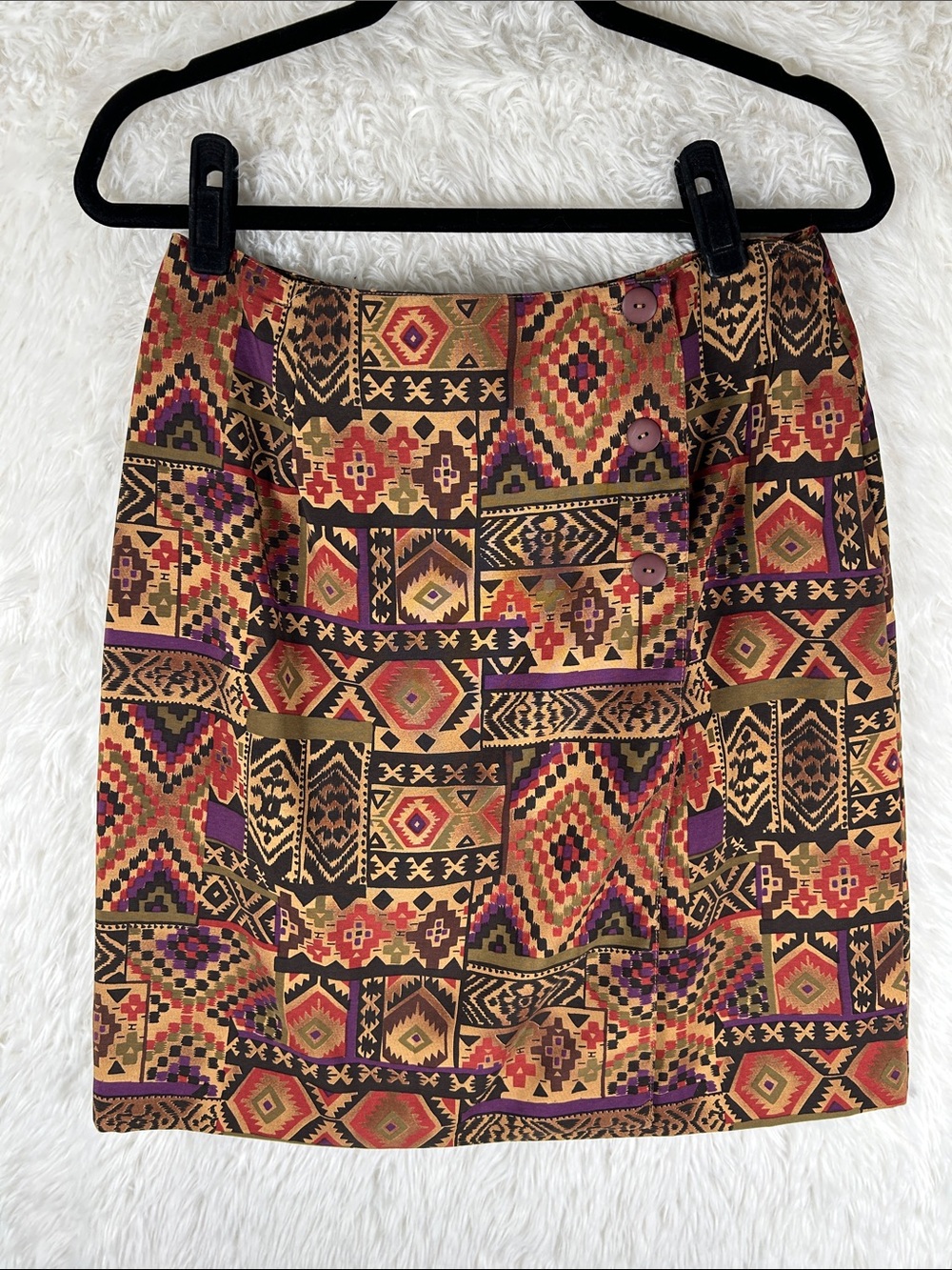 Vintage Stonebridge Aztec Print Mini Skirt Y2K